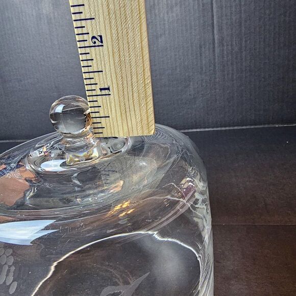 Replacement Clear Glass Dome for Cheese Board Etched Grapes 6" x 6-1/4" - Picture 5 of 7